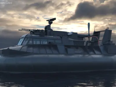  Stealth Air Cushion Combat Vehicle With Radar Black 