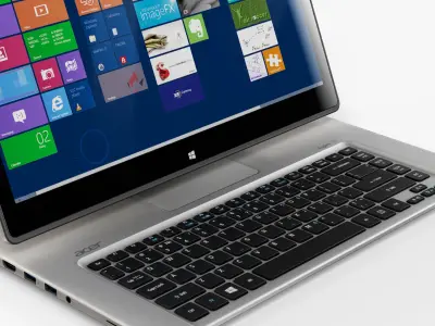 Acer Aspire R7-572G Silver convertible hybrid laptop Low-poly 3D model