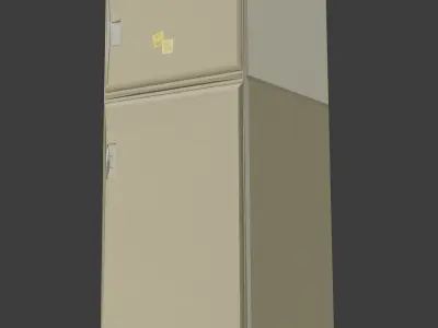 Creme white 90s Refrigerator Low-poly 3D model