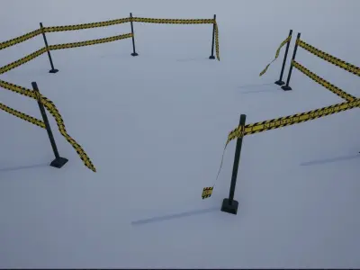 Modular Ribbon Scene Stripes Low-poly 3D model