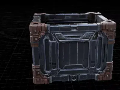 Modular Crate Game Ready 3D Model  Low-poly 3D model