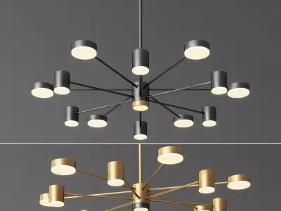 12 Lights Sputnik Chandelier 3D model