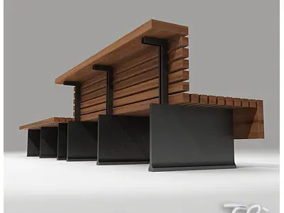 BENCH TEAK 3D model