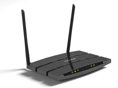 TP-Link n600 Wi-Fi router lowpoly Low-poly 3D model