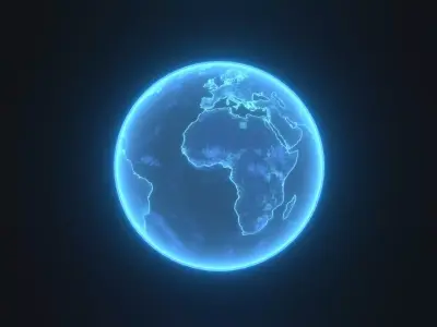 Hologram Planet Earth Sci-Fi 3D Model 8k Textures Low-poly 3D model