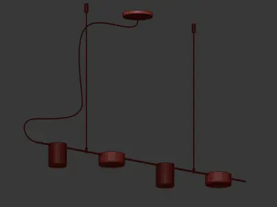 Counterpoint Linear Led Pendant Light 3D model