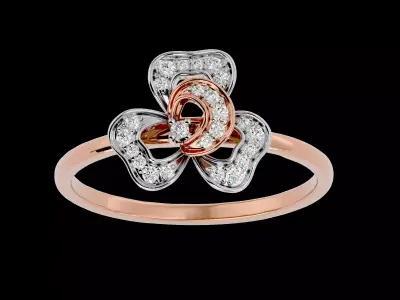 Light Minimalist Diamond Ring Earrings Pendant Set 3D print model