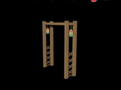 Outdoor Garden Lights Low-poly 3D model