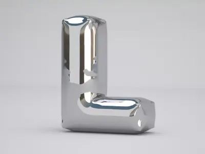 L Balloon Silver 3D model