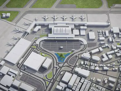 Ho Chi Minh - Tan Son Nhat Airport - SGN Low-poly 3D model