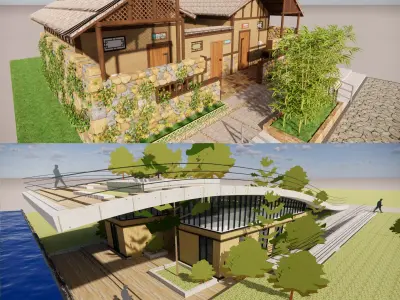 Public Restroom Building -B9 3D model