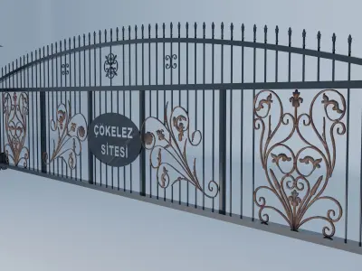 Rail Wrought Iron Garden and Apartment Gate 3D model