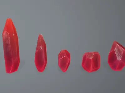 Crystal Set Low-poly 3D model