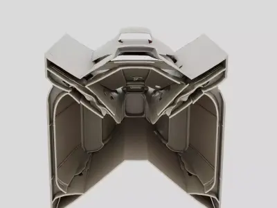 Abandoned Science Facility Hallway Section for 3D print 3D model