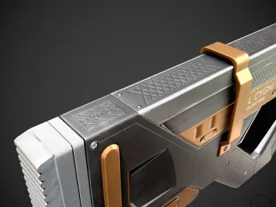 Sci-Fi Railgun Rifle Low-poly 3D model