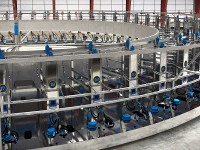  Rotary Milking Station Clean Ready State 