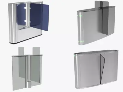 Turnstiles Collection stainless steel turntable with door 3D model