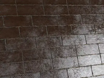 Antique High-Gloss Parquet Floor PBR Seamless Texture