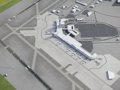 Edmonton Airport Low-poly 3D model