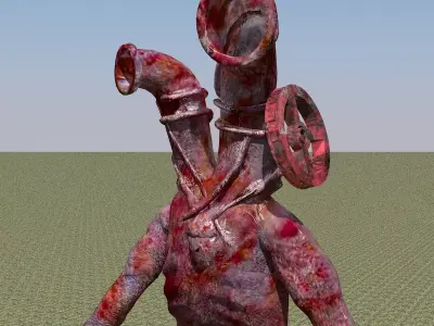 Pipe Head Character Low-poly 3D model