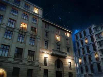 Building tall Low-poly 3D model order