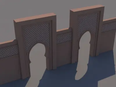 Traditional Moroccan Door Marrakech 3D model