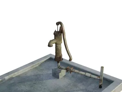 Old Hand Water Pump 3D model