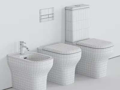 Olympia Ceramica Synthesis WC Low-poly 3D model