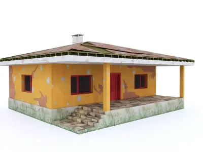 ABANDONED-OLD HOUSE Low-poly 3D model
