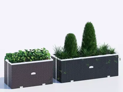 Polyrattan planter one 3D model