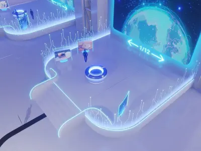Sci Fi Exhibition Hall Interior with real world scale 2 3D model