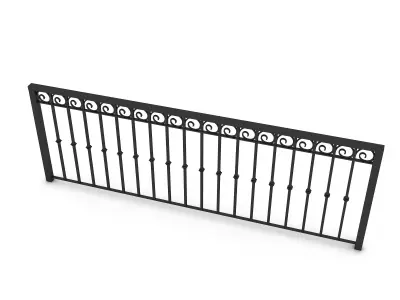 3D modern railing 07 Low-poly 3D model