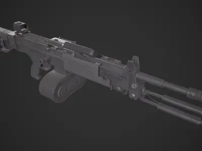 Negev NG7 Light Machine Gun Low-poly 3D model