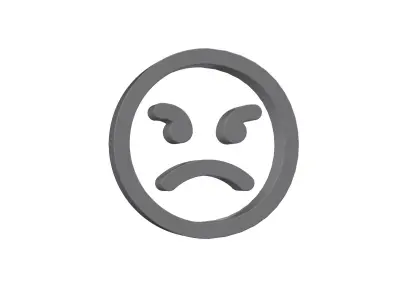 3d angry Low-poly 3D model