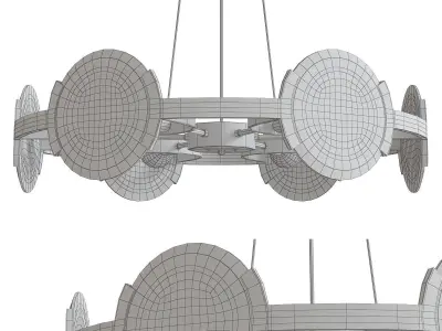 Chandelier collection low poly 3d model light fixture with tw... Low-poly 3D model