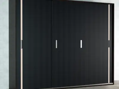 Wardrobe modern with doors 3D model