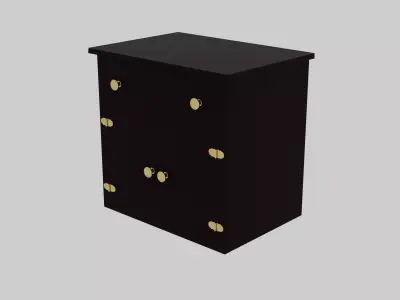 Wood Nightstand 3D model