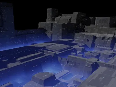 Alien Planet Sci-Fi Fantasy Scenery City 3D model