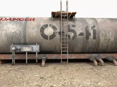 Oil Tank fuel tank Low-poly 3D model