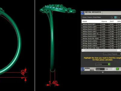 Jewelry Diamond Light Ring 10 3D print model