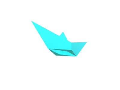Paper Boat v1 008 Low-poly 3D model