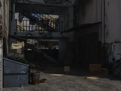 slum alley Low-poly 3D model