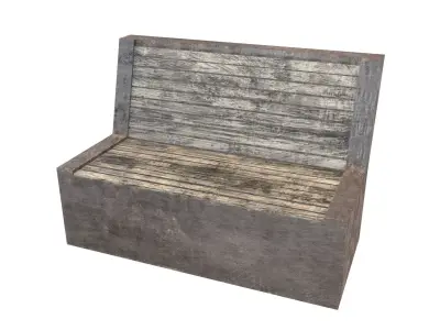Modern Outdoor Bench v2 002 Low-poly 3D model