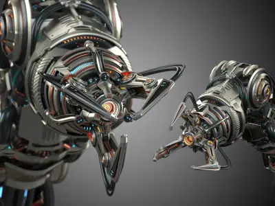 Sci-Fi Robotic Arm Advanced - Rigged and Animated 3D model