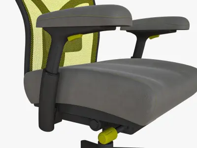 Low Back Ergonomic Office Chair Leather 3D model