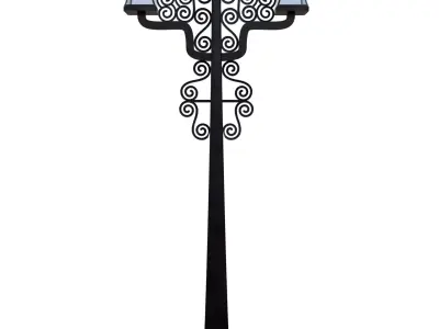 Ornate Street Lamp PBR Low Poly Game Ready Low-poly 3D model