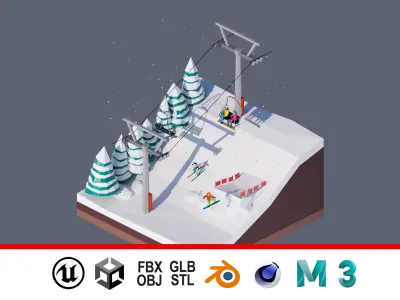 land 33A Low-poly 3D model