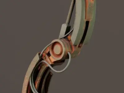 Rigged Industrial Robot Arm Rusty Version Low-poly 3D model