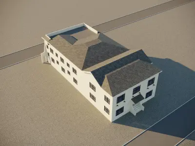 House massing Low-poly 3D model