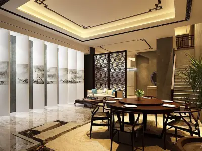 Business Restaurant - Coffee - Banquet  150 3D model